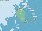 哈隆增強中颱  過去持續偏西 誤差圈範圍擴大 未來會不會持續偏西移動 持續觀察後續動 ...