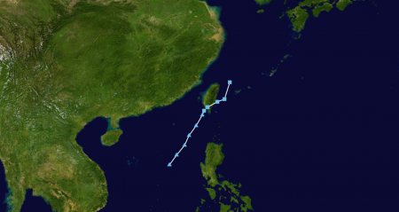 91W 南海熱帶低壓通過台灣南部 持續東北行 JTWC:副熱帶低壓