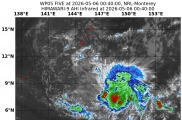 TD05(05W) JMA:GW 關島東南方海面 西行發展