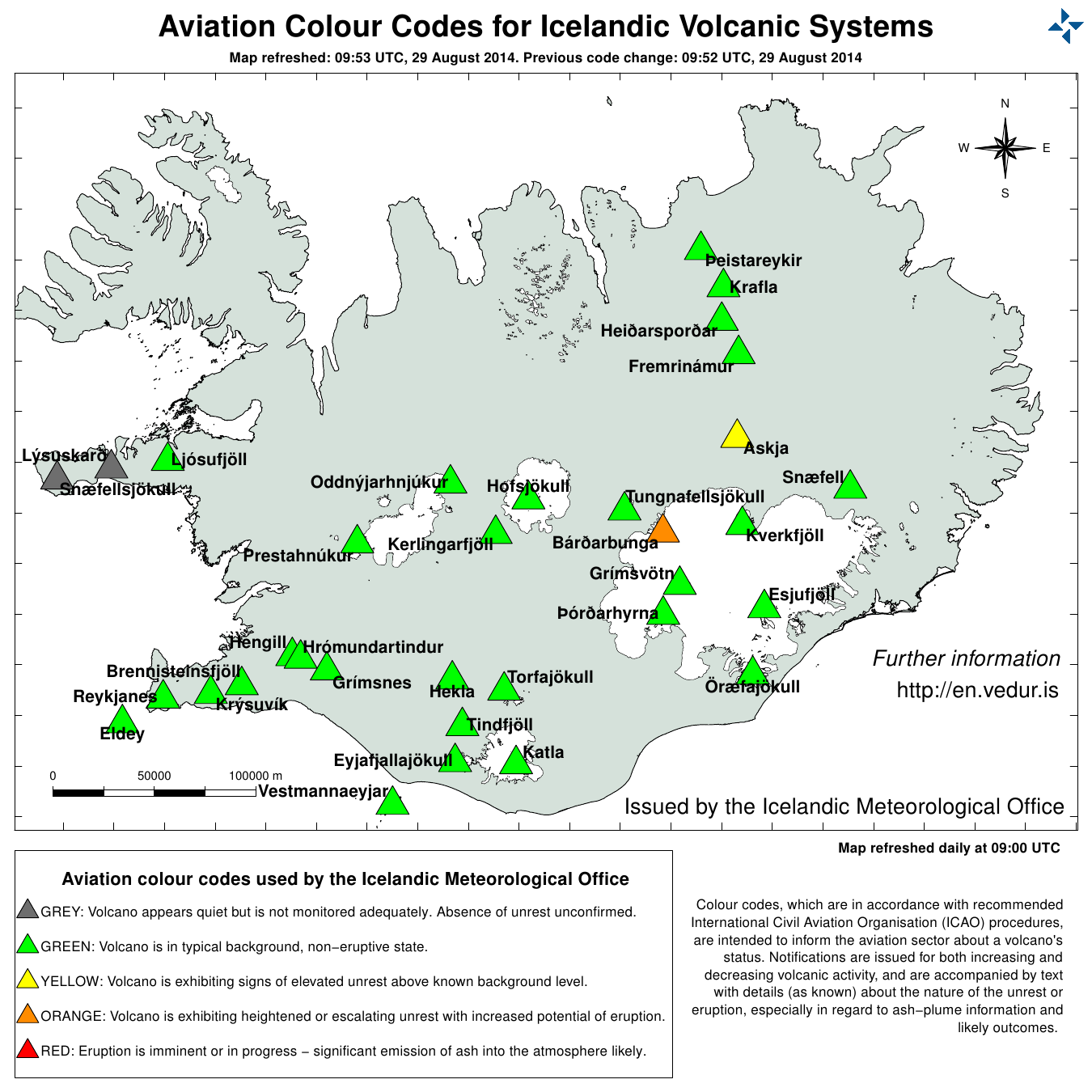 冰島當局公告燈號仍為橘燈