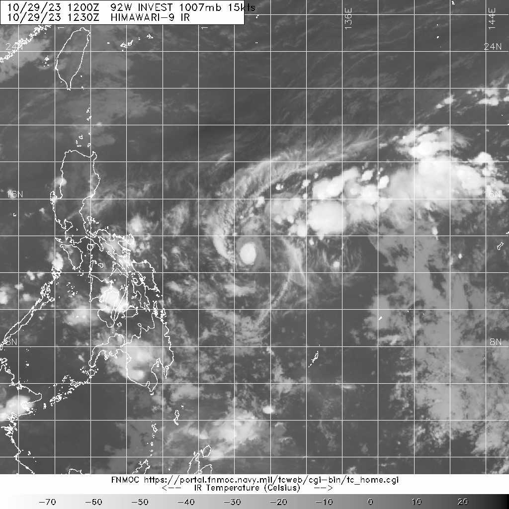 20231029.1230.himawari-9.ir.92W.INVEST.15kts.1007mb.13N.131.1E.100pc.jpg