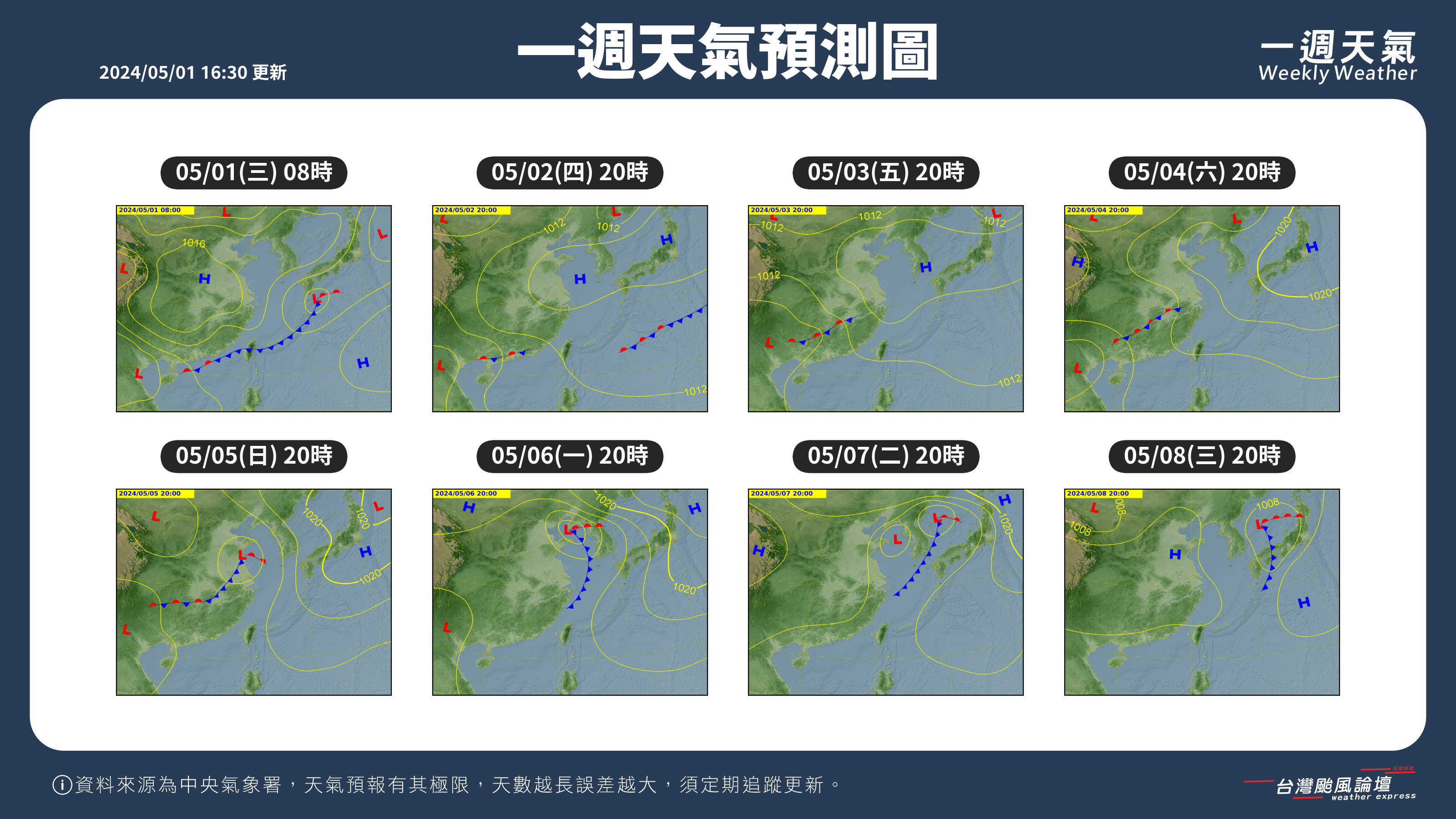 2024/5/2~5/8 天氣概況